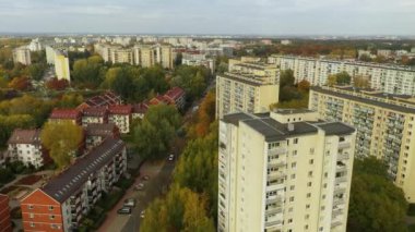 Güzel Konut Konağı Wawrzyszew Varşova Hava Manzarası Polonya. Yüksek kalite 4k görüntü