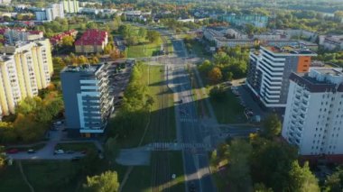 Konut Nowodwory Varşova Hava Görüntüsü Polonya. Yüksek kalite 4k görüntü