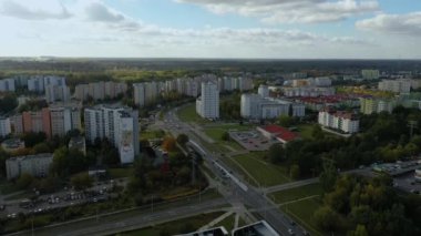 Panorama Malikanesi Tarchomin Varşova Hava Görüntüsü Polonya. Yüksek kalite 4k görüntü