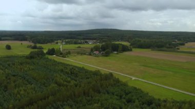 Güzel Panorama Ormanı Skorkowice Hava Görüntüsü Polonya. Yüksek kalite 4k görüntü