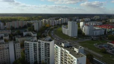 Panorama Malikanesi Tarchomin Varşova Hava Görüntüsü Polonya. Yüksek kalite 4k görüntü