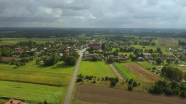 Güzel Panorama Skorkowice Hava Görüntüsü Polonya. Yüksek kalite 4k görüntü