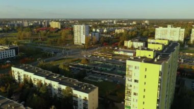 Tarchomin Varşova Hava Görüntüsü Polonya kavşağı. Yüksek kalite 4k görüntü