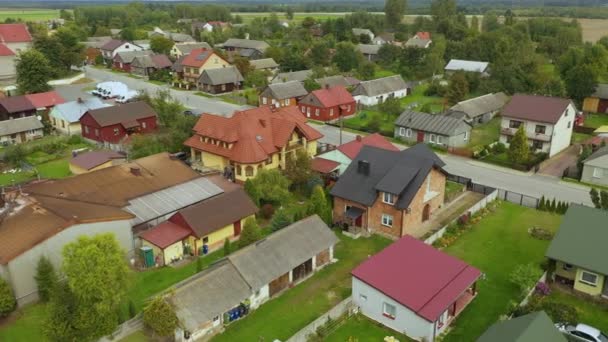 Magnifiques Maisons Panorama Skorkowice Vue Aérienne Pologne Images Haute Qualité — Video