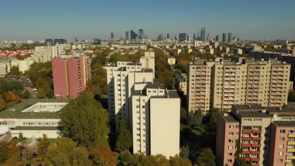 Piękne Osiedle Ochota Warsaw Aerial View Poland Wysokiej Jakości Materiał — Wideo stockowe