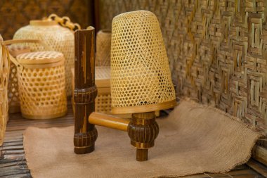 Product details that have been completed from bamboo-based handicrafts, produced by small home-based businesses that produce products such as bamboo trays, boxes, lampshades, bowls, bags and others