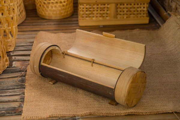 Product details that have been completed from bamboo-based handicrafts, produced by small home-based businesses that produce products such as bamboo trays, boxes, lampshades, bowls, bags and others