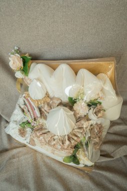 Wedding dowry gift box as a wedding dowry in Indonesia. Dowry is a gift from the groom to the bride when they get married, in the form of a luxury item in a box that has been decorated in such a way