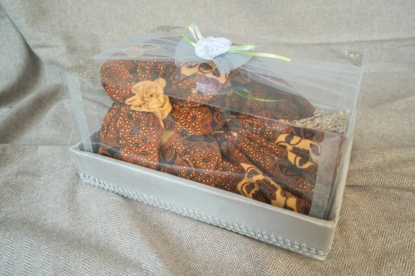 Wedding dowry gift box as a wedding dowry in Indonesia. Dowry is a gift from the groom to the bride when they get married, in the form of a luxury item in a box that has been decorated in such a way