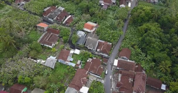 Luftaufnahmen Von Wohngebieten Stadtrand Einigen Teilen Wachsen Noch Reisfelder Und — Stockvideo