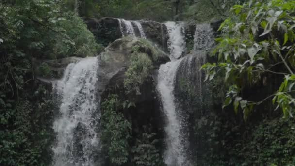 Нетронутые Красивые Водопады Близнецы Гренженгана Расположены Дикой Природе Национального Парка — стоковое видео