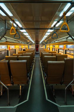 Hava kararmak üzereyken Java, Endonezya 'da toplu trene bin. Tren vagonu sessizdi ve neredeyse hiç yolcu olmayan birçok boş koltuk vardı.