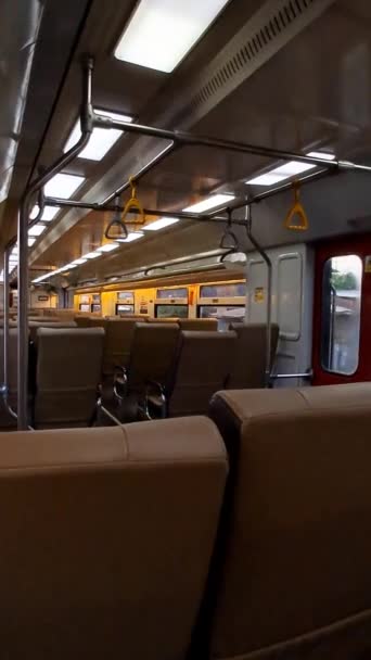 Public Trains Java Indonesia Empty Passengers Almost Dark Were Many — Stock Video