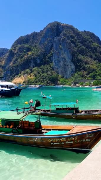 Pantai Yang Indah Phi Phi Island Thailand Pada Hari Yang — Stok Video