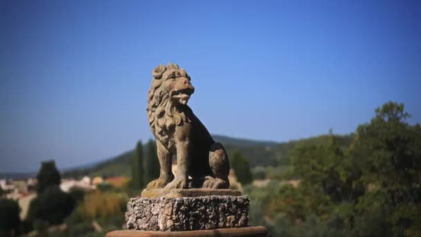 Leo Una Escultura León Estuco Monumento Italiano Monumento Viejo Moldeado Videoclip