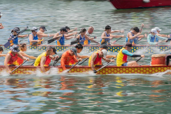 Aberdeen Hong Kong Junho 2023 Barcos Correndo Love River Para — Fotografia de Stock
