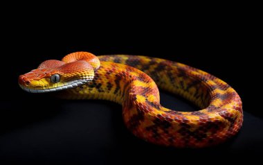 Siyah arka planda parlak bir yılan