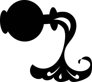  Zodyak 'ın 12 işareti. Kova burcu. Siluet.