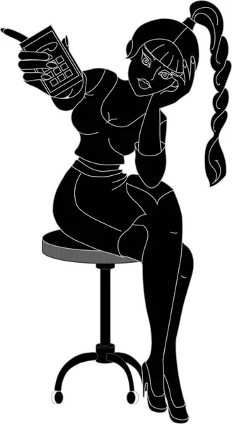 Güzel bir sekreter güzel saçlar arkadaşlarıyla telefonda sohbet etmeyi sever. Siluet