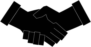  Handshake of male hands. Successful businessman. Silhouette