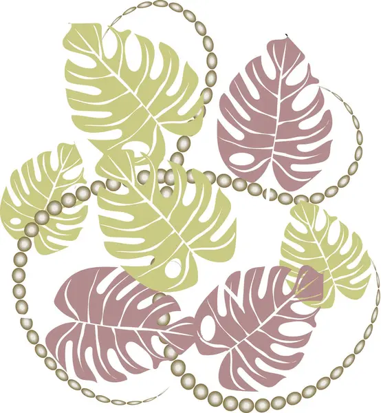  Fantasy. Monstera leaves are delicate in color, with large pearl strands