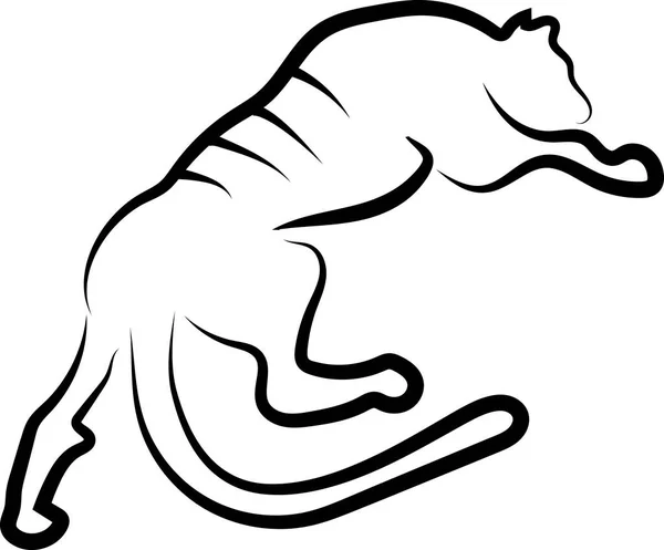 Kaplan harekete geçti. Arkadan bak. Şematik olarak. Siyah özet. Logo.