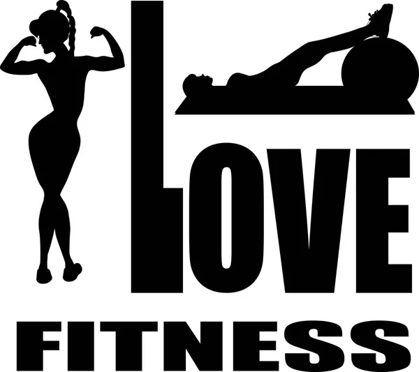 Love Fitness Girls Fitness Monitor Health Black Silhouette 로열티 프리 스톡 이미지