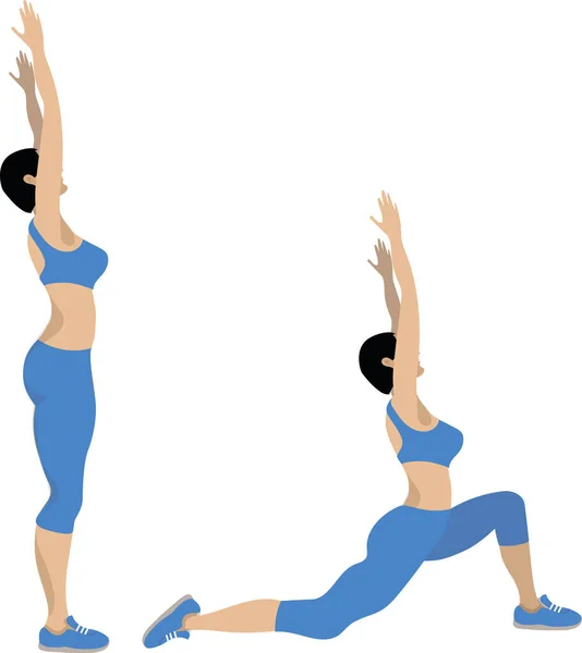 Yoga yapan bir kadının vektör çizimi