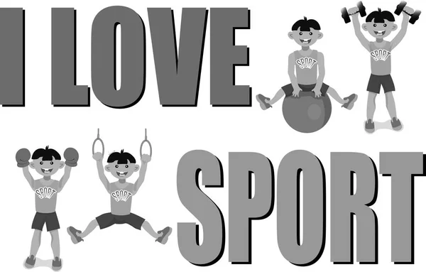 Sport Boy Goes Sports Leads Healthy Lifestyle Black Grey White — Fotografia de Stock