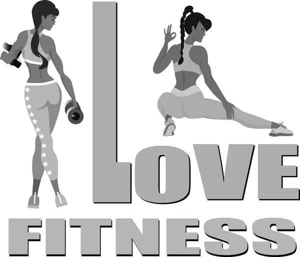 Vektor Illustration Der Fitness Fitnessstudio Konzept — Stockfoto