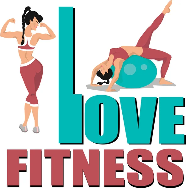 Love Fitness Girl Demonstrates Her Muscles Girl Does Exercise Fitness — Stock Photo, Image