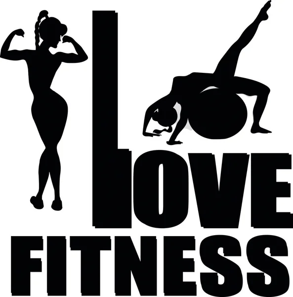 Fitness Seviyorum Kız Kaslarını Gösteriyor Kız Spor Topu Üzerinde Egzersiz — Stok fotoğraf