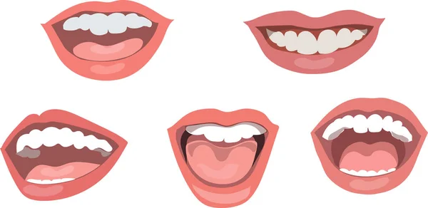 Satz Verschiedener Zähne Symbole Vektorillustration Stockbild
