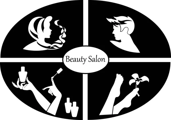 Salon Piękności Męska Toaleta Damska Toaleta Manicure Pedicure Ikony Czarne — Zdjęcie stockowe