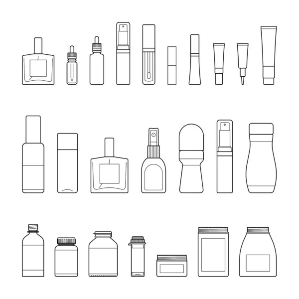 Confezione Vettoriale Del Profilo Del Prodotto Cosmetico — Vettoriale Stock