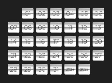 Vektör basit simge takvimi, ayın 31 günü, takvim sembolleri koleksiyonu.