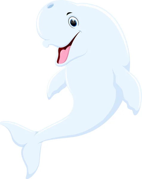 Εικονογράφηση Διάνυσμα Καρτούν Beluga Φάλαινα Απομονωθεί Λευκό Φόντο — Διανυσματικό Αρχείο