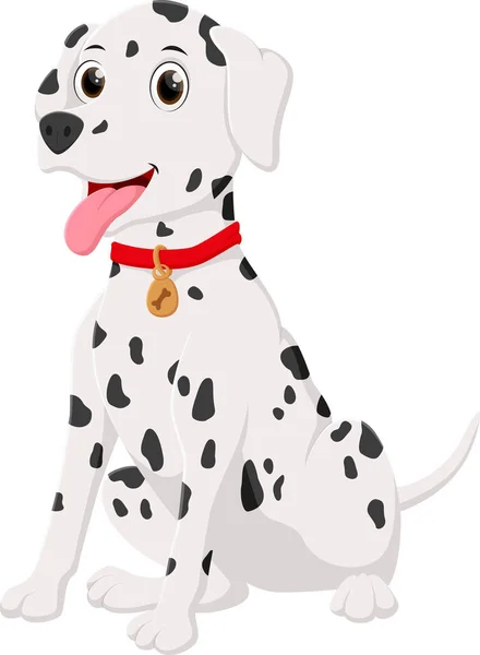 Vector Illustration Dalmatian Dog Cartoon Isolated White — стоковий вектор