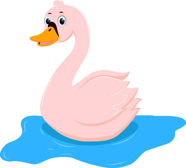 Vector Illustration Beauty Goose Cartoon Posing Isolated White Background — Stock Vector