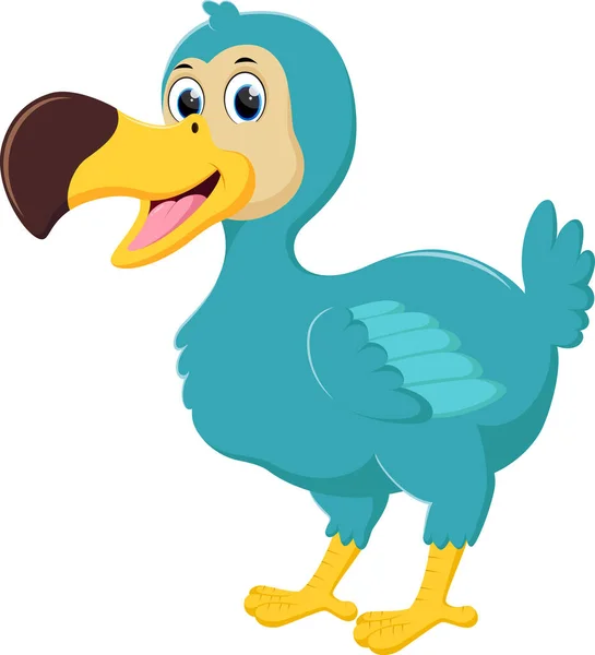 Εικονογράφηση Διάνυσμα Του Καρτούν Happy Dodo Πουλί Απομονώνονται Λευκό — Διανυσματικό Αρχείο