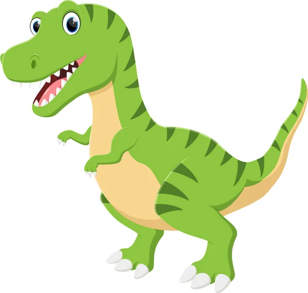 Vector Illustration Cartoon Dinosaur Tyrannosaurus Isolated White Background — Stock Vector