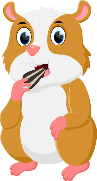 Vector Illustration Cartoon Cute Hamster Isolated White Background — Stock Vector