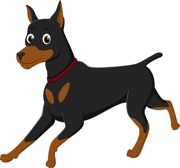 Ilustração Vetorial Cão Bonito Dos Desenhos Animados Pinscher Miniatura — Vetor de Stock