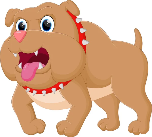 Ilustración Vectorial Bulldog Enojado Dibujos Animados Aislado Sobre Fondo Blanco — Vector de stock