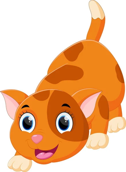 삽화의 카툰귀엽고 귀여운 고양이는 배경에 — 스톡 벡터