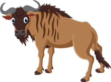 Beyaz arka planda izole edilmiş çizgi film antiloplarının vektör çizimi