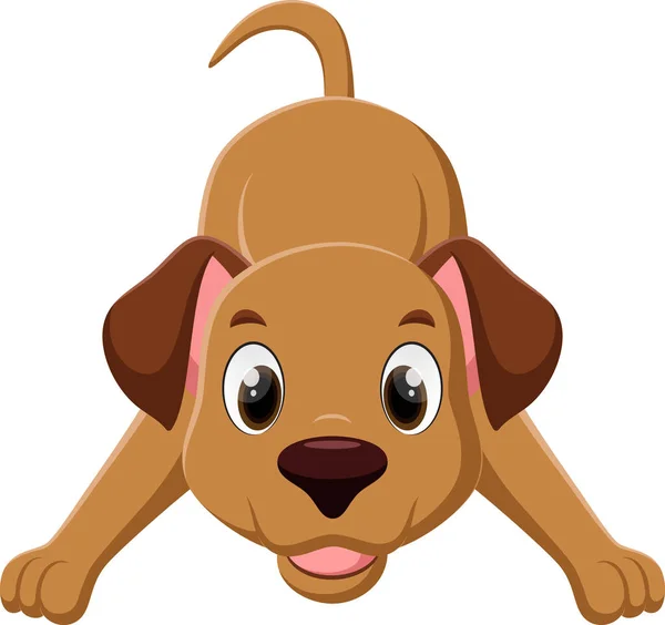 Illustration Vectorielle Jeu Dessin Animé Happy Dog Isolé Sur Fond — Image vectorielle