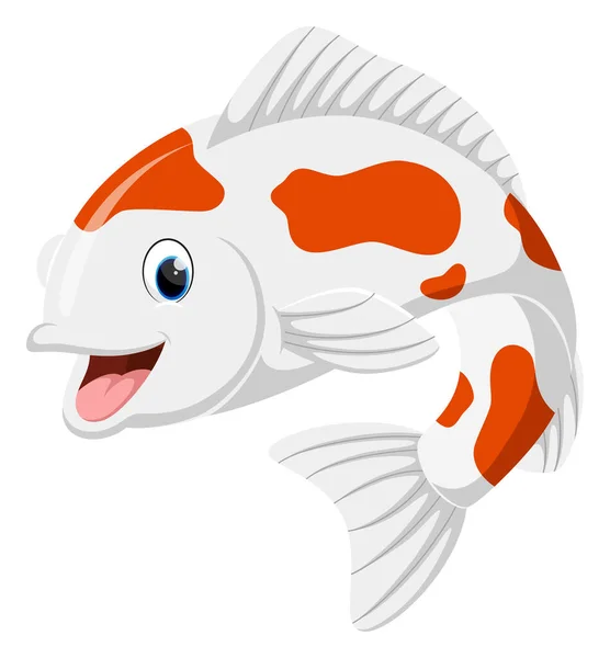 Ilustração Vetorial Peixes Koi Desenhos Animados Isolados Sobre Fundo Branco —  Vetores de Stock