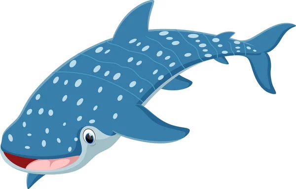 Illustration Vectorielle Dessin Animé Whaleshark Isolé Sur Blanc — Image vectorielle