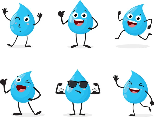 Εικονογράφηση Διάνυσμα Του Happy Aqua Νερό Πτώση Χαρακτήρα Κινουμένων Σχεδίων Εικονογράφηση Αρχείου